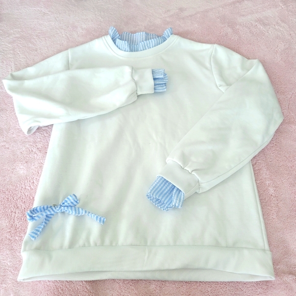 Tops - 2 for $20 ruffle trimmed sweatshirt with bow